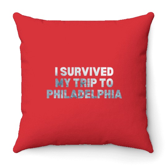 My Trip Traveler Vacation Philadelphia Throw Pillows