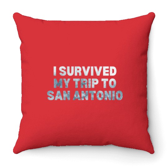 My Trip Traveler Vacation San Antonio Throw Pillows