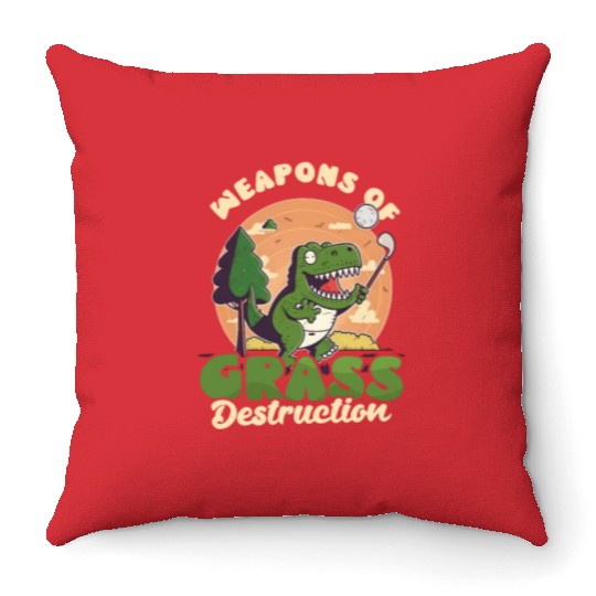 Golfing Weapons Of Grass Destruction Throw Pillows