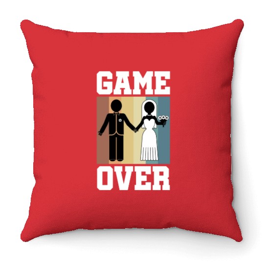 Game Over Bachelor Party Throw Pillows