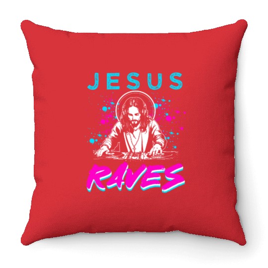 Rave Techno House Party EDM Festival Goa Electro Throw Pillows