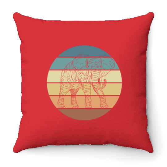 Retro Elephant Spirit Adventure Awaits You Throw Pillows