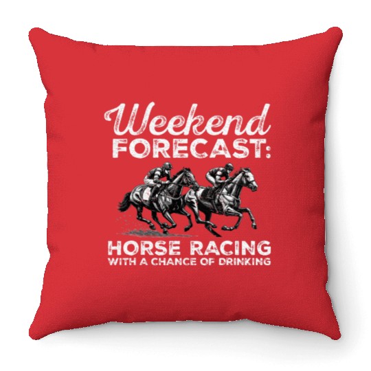 Weekend Forecast Horse Racing with a Chance Throw Pillows