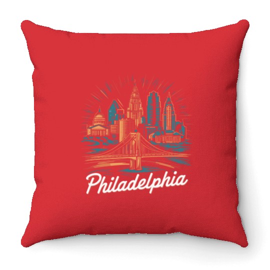 Philadelphia Skyline Throw Pillows