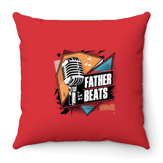 Father beats old school vybz and finish for father Throw Pillows