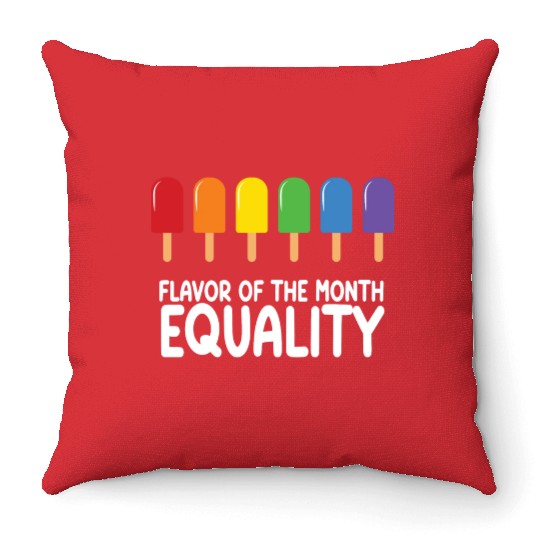 LGBT Gay Pride Month Rainbow Ice Cream Throw Pillows