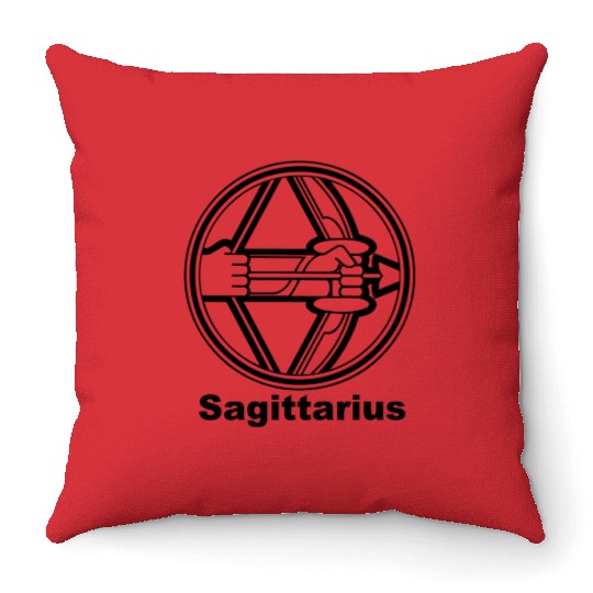 Sagittarius Zodiac Symbol Throw Pillows