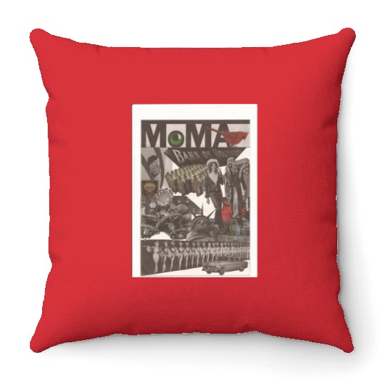 moma bank of hollywood copy Throw Pillows
