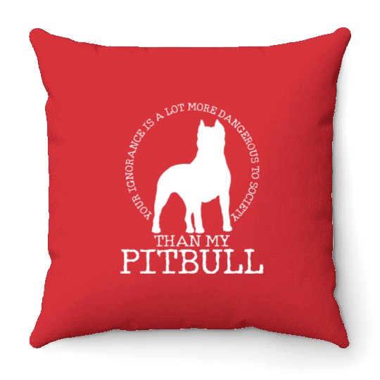 Express Your Love For Pitbull Society Today Throw Pillows