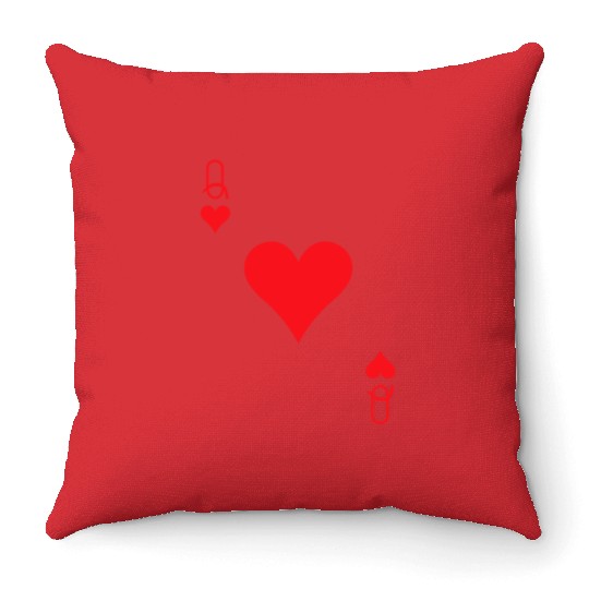 Queen of Hearts Cards Valentine Matching Couple Hi Throw Pillows