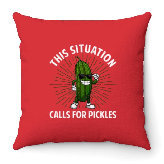 Pickle Design Cucumber Dill Pickle Lover Throw Pillows