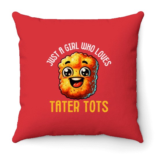 Tater Tot Lover Food Jokes Potato Nugget Foodie Throw Pillows