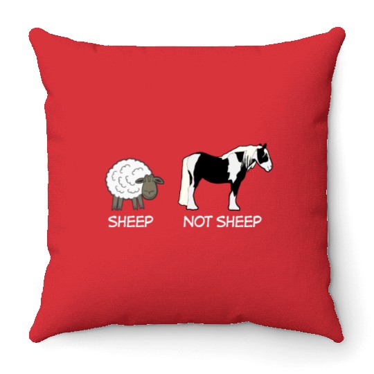 Sheep and Horse Shepherd Farmer Throw Pillows