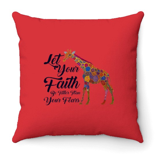 Giraffe Lover Christian Faith Bible Verse Throw Pillows