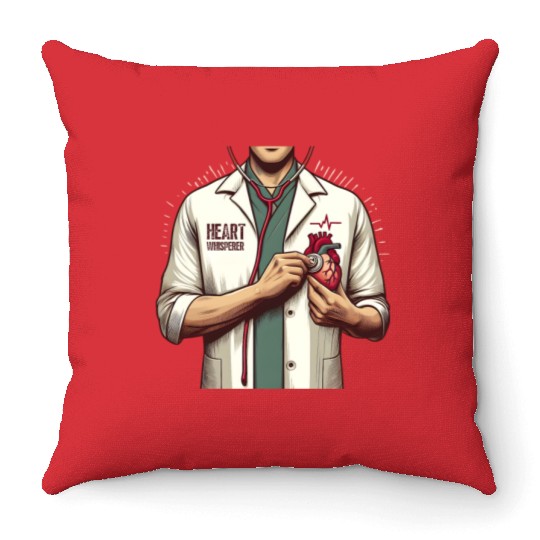 Cardiac Nurse Heart Whisperer Design Throw Pillows