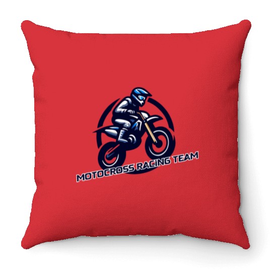 motocross racing team Throw Pillows