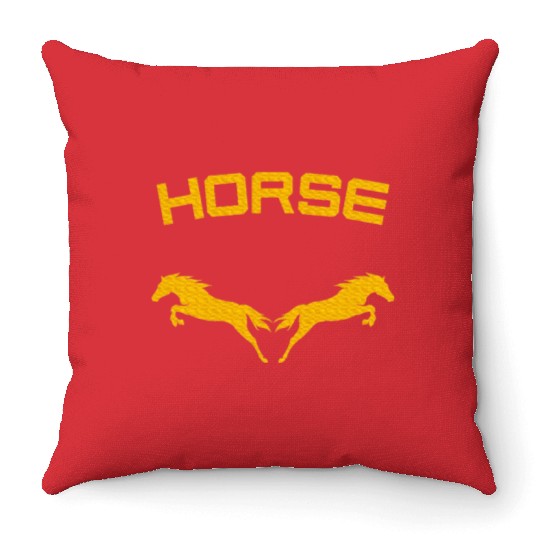 Horses Double Horse Riding Horsepower Lover T Throw Pillows