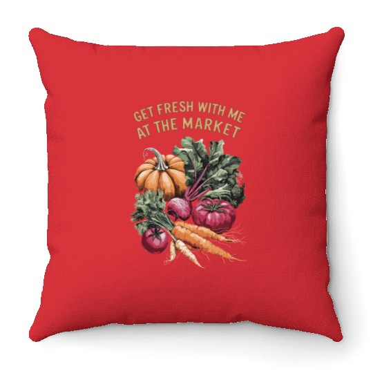Farmers Market Farmer Agriculture Farming Food Throw Pillows