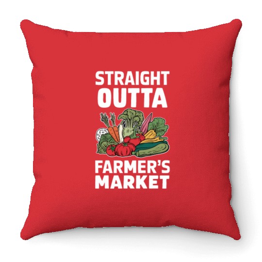 Farmers Market Farmer Agriculture Farming Food Throw Pillows