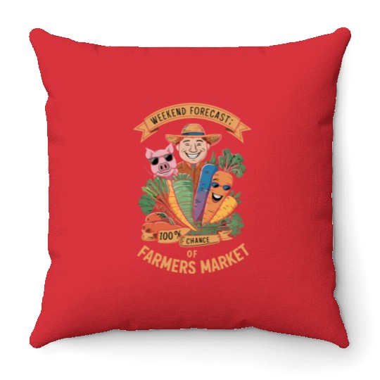 Farmers Market Farmer Agriculture Farming Food Throw Pillows