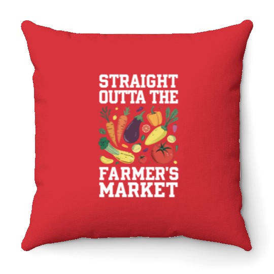 Farmers Market Farmer Agriculture Farming Food Throw Pillows