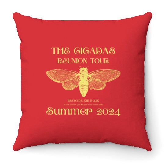 The Cicadas Reunion Summer 2024 Cicada Nature Love Throw Pillows
