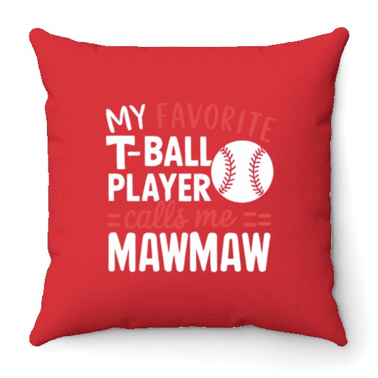 Baseball Grandma Grandmother Grandparents Day Throw Pillows