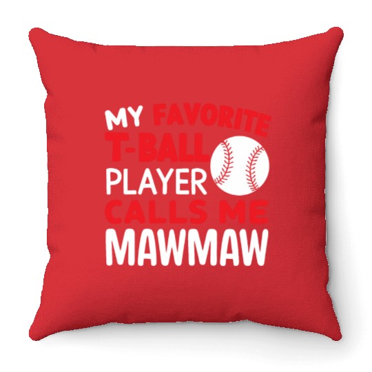 Baseball Grandma Grandmother Grandparents Day Throw Pillows