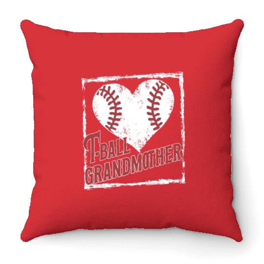 Baseball Grandma Grandmother Grandparents Day Throw Pillows
