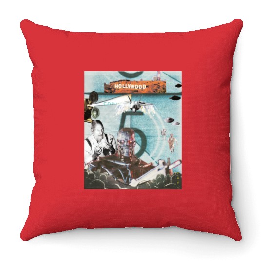lights camera hollywood Throw Pillows