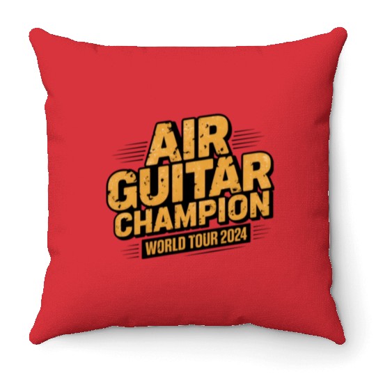 AIR GUITAR CHAMPION WORLD TOUR 2024 Throw Pillows
