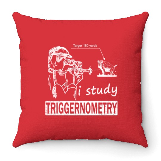 Funny Wild Boar Hunting Wild Hog Hunter Throw Pillows