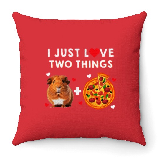 Guinea Pig Pizza Lover Furry Potato Piggy Throw Pillows