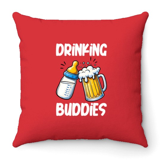 Drinking Buddies Creative Fun Novelty Throw Pillows