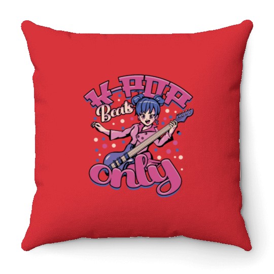K-Pop Korean Music K-Pop Beats Only Throw Pillows