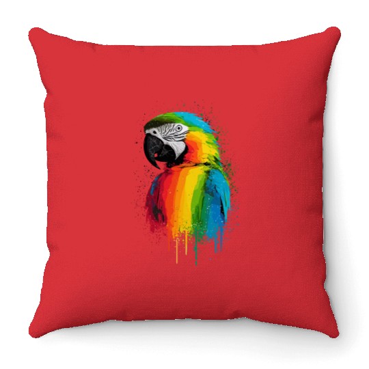 Macaw Parrot for a Bird Lover Animal Lover Throw Pillows