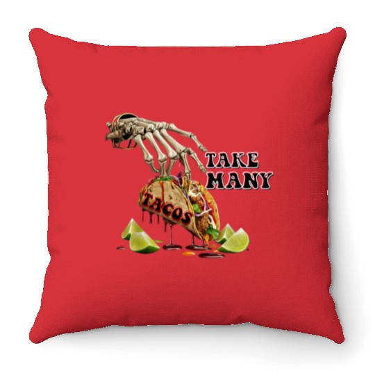 Cinco Mayo Festival Skeletons Throw Pillows