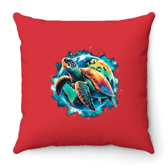 Earth Day Restore Sea Turtle Throw Pillows
