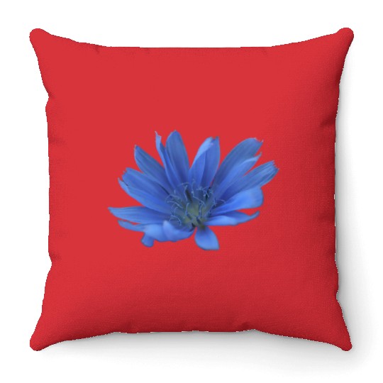 blue flower blueweed purple blossom Throw Pillows