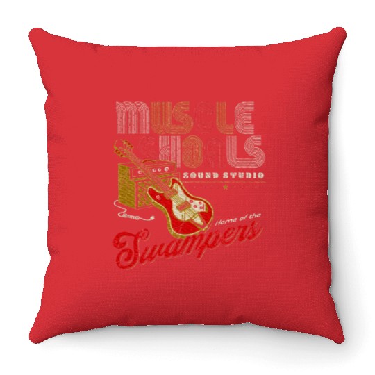 Muscle Shoals Sound Guitar Music Lovers Throw Pillows
