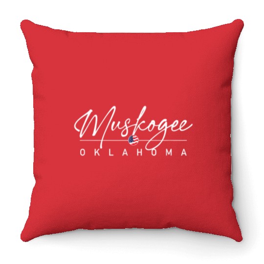 Muskogee Oklahoma Throw Pillows