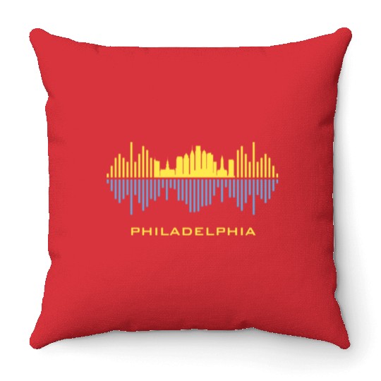 Philadelphia City Sound Waves Throw Pillows