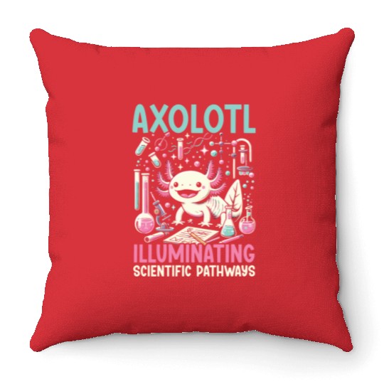 Axolotl Science Teacher Mexican Salamander Throw Pillows