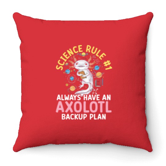 Axolotl Science Teacher Mexican Salamander Throw Pillows