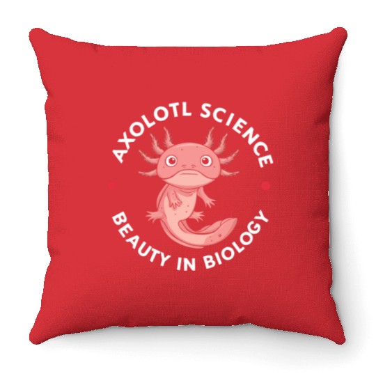 Axolotl Science Teacher Mexican Salamander Throw Pillows
