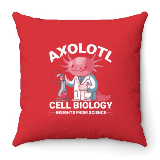 Axolotl Science Teacher Mexican Salamander Throw Pillows