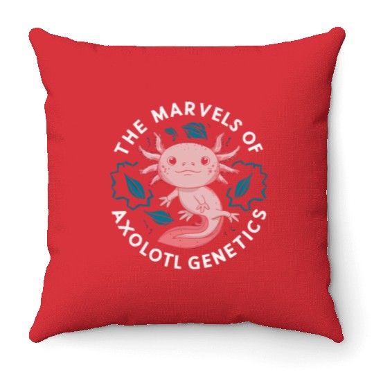 Axolotl Science Teacher Mexican Salamander Throw Pillows
