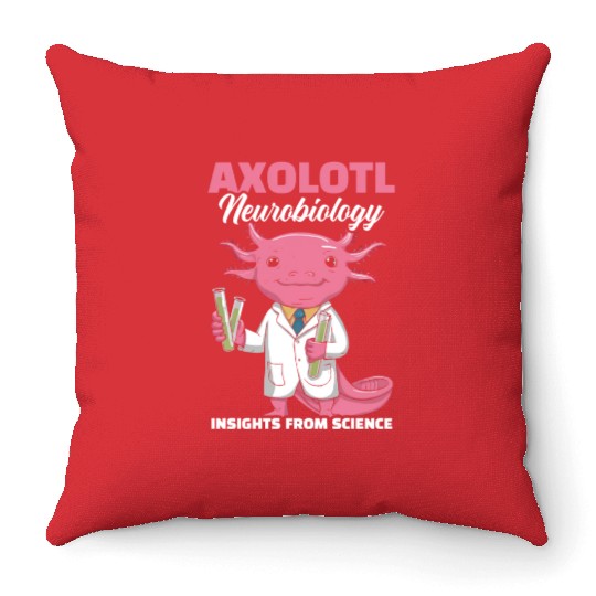 Axolotl Science Teacher Mexican Salamander Throw Pillows