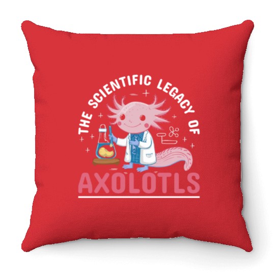 Axolotl Science Teacher Mexican Salamander Throw Pillows