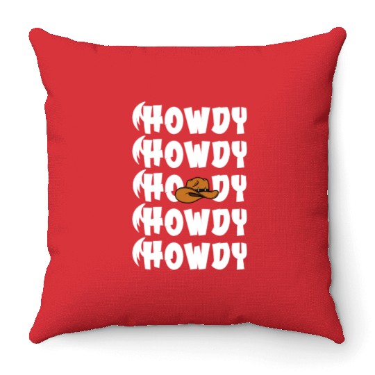 Western Country Texas Cowboy Hat Throw Pillows